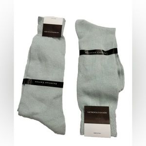 BLOOMINGDALES METROPOLITAN VIEW-2 EGYPTIAN COTTON SOCKS - LIGHT BLUE FITS 10-13